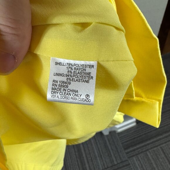 Alex Marie Yellow Flutter Sleeve Sheath Dress Women’s Size 16 - Picture 7 of 9